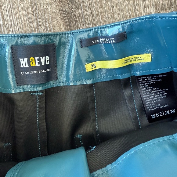 Anthropologie Maeve The Colette Cropped Wide Leg Faux Leather Pants - Picture 3 of 3